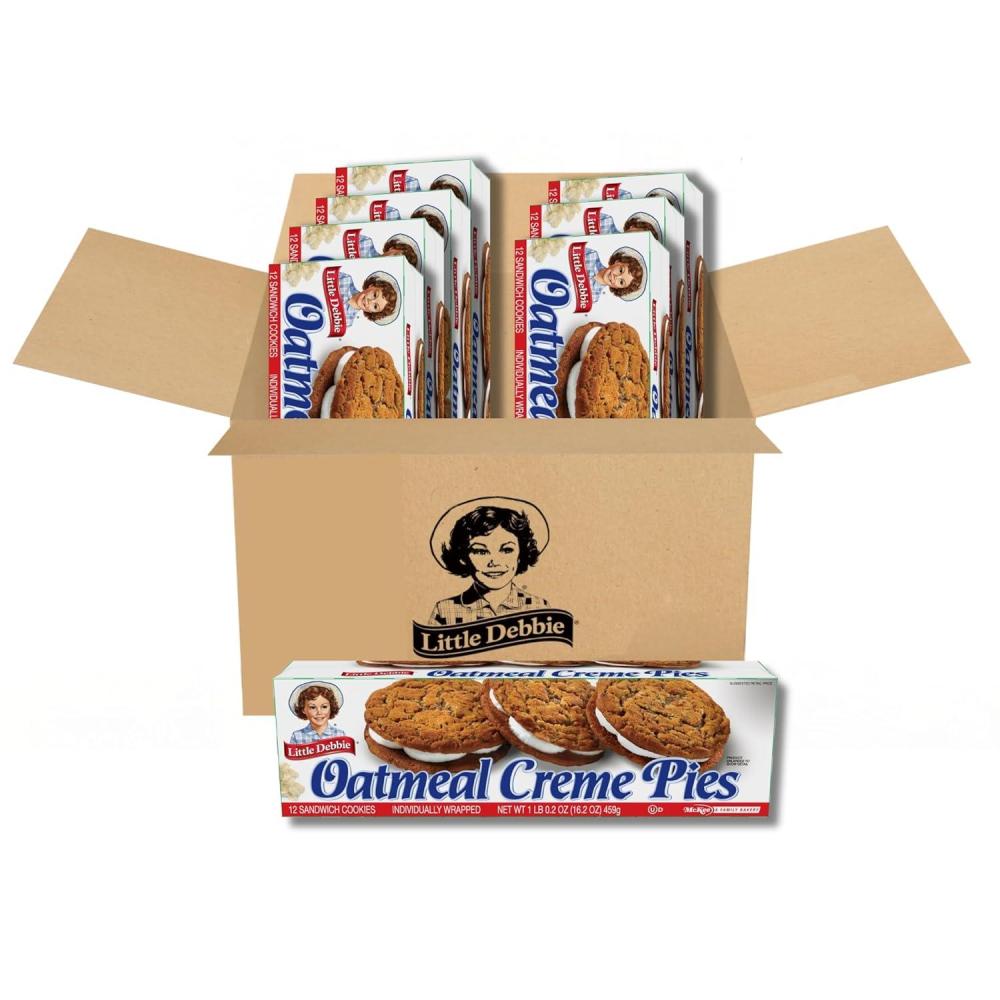 image:imageLittle Debbie Oatmeal Creme Pies 96 Individually Wrapped Sandwich Cookies 8 BoxesOatmeal