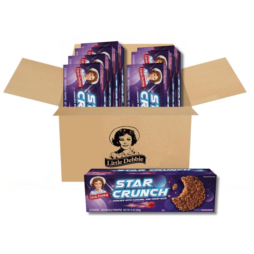 image:imageLittle Debbie Star Crunch Cosmic Cookies 96 Individually Wrapped Cookies 8 boxes