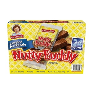 Little Debbie Nutty Buddy Chocolate Fudge & Peanut Butter Wafer Bars, 2 Bars per Package – 2.1, Oz 50.4 Ounce (Pack of 24)(Chocolate & Peanut Butter)
